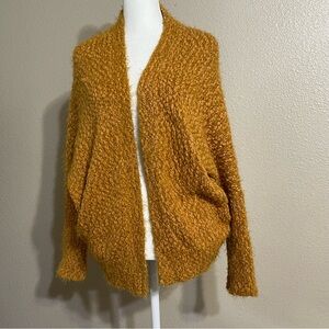 Debut Mustard Textured long Bohemia Cardigan